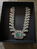 Sea Green silver Necklace Set – Elegant Luxury