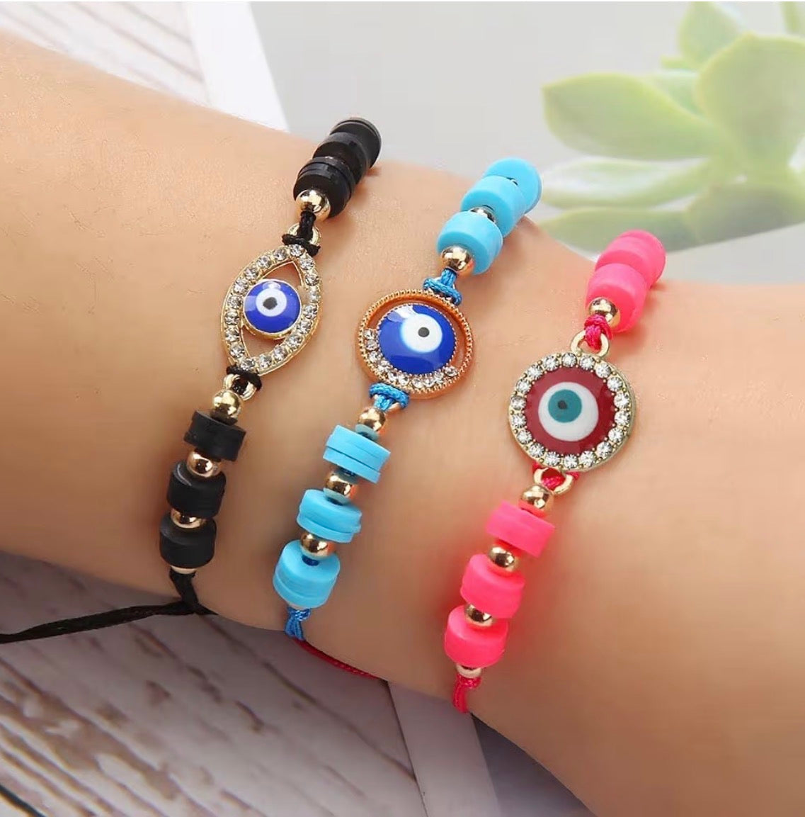 Evil eye bracelets - any 2 colors