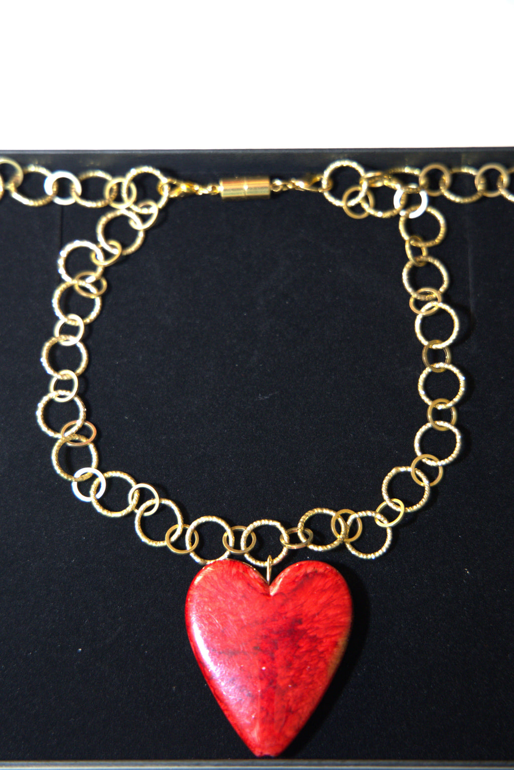 Necklace with a Heart - Very lightweight with heavy chain and Card to express your inner feeling