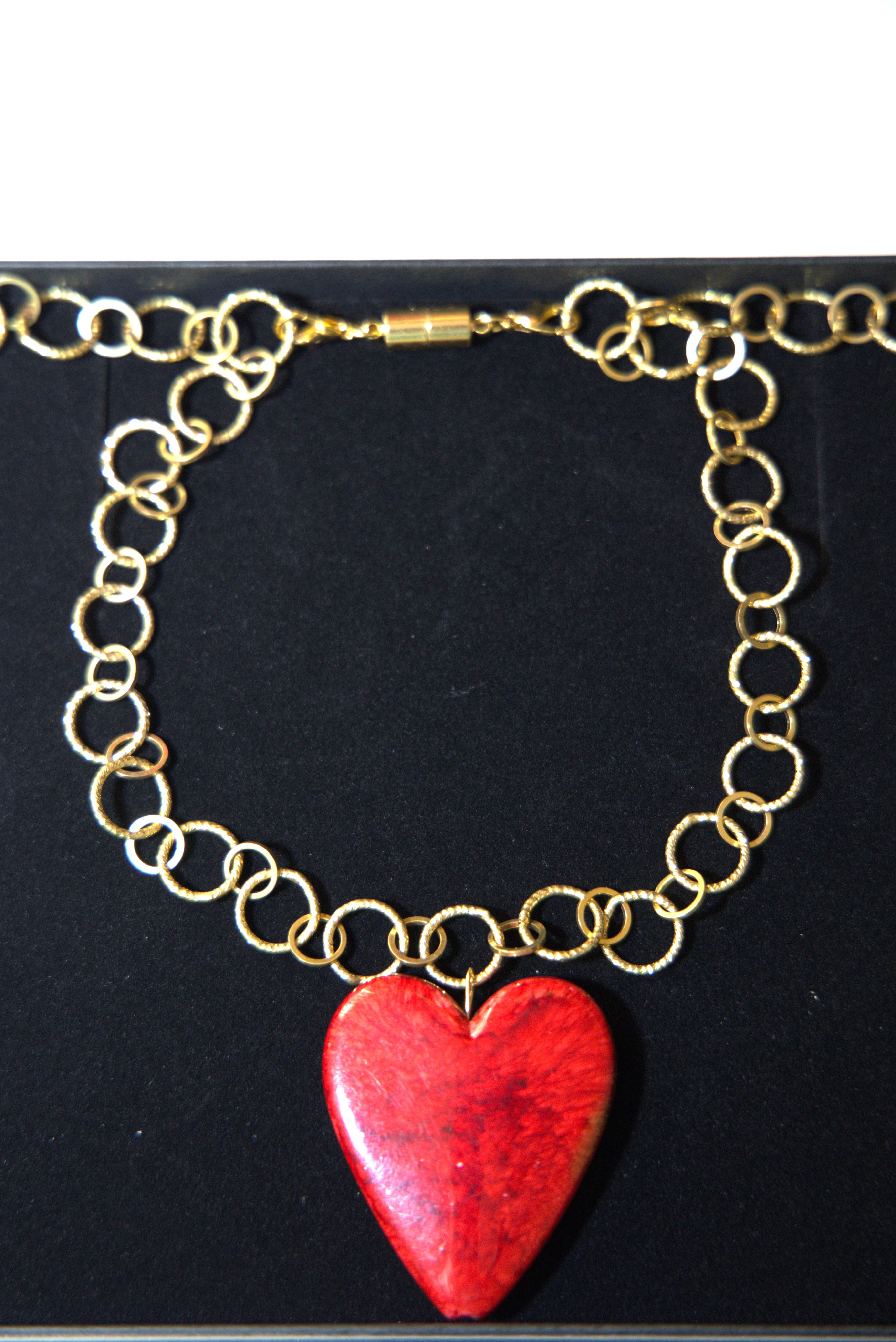 Necklace with a Heart - Very lightweight with heavy chain and Card to express your inner feeling