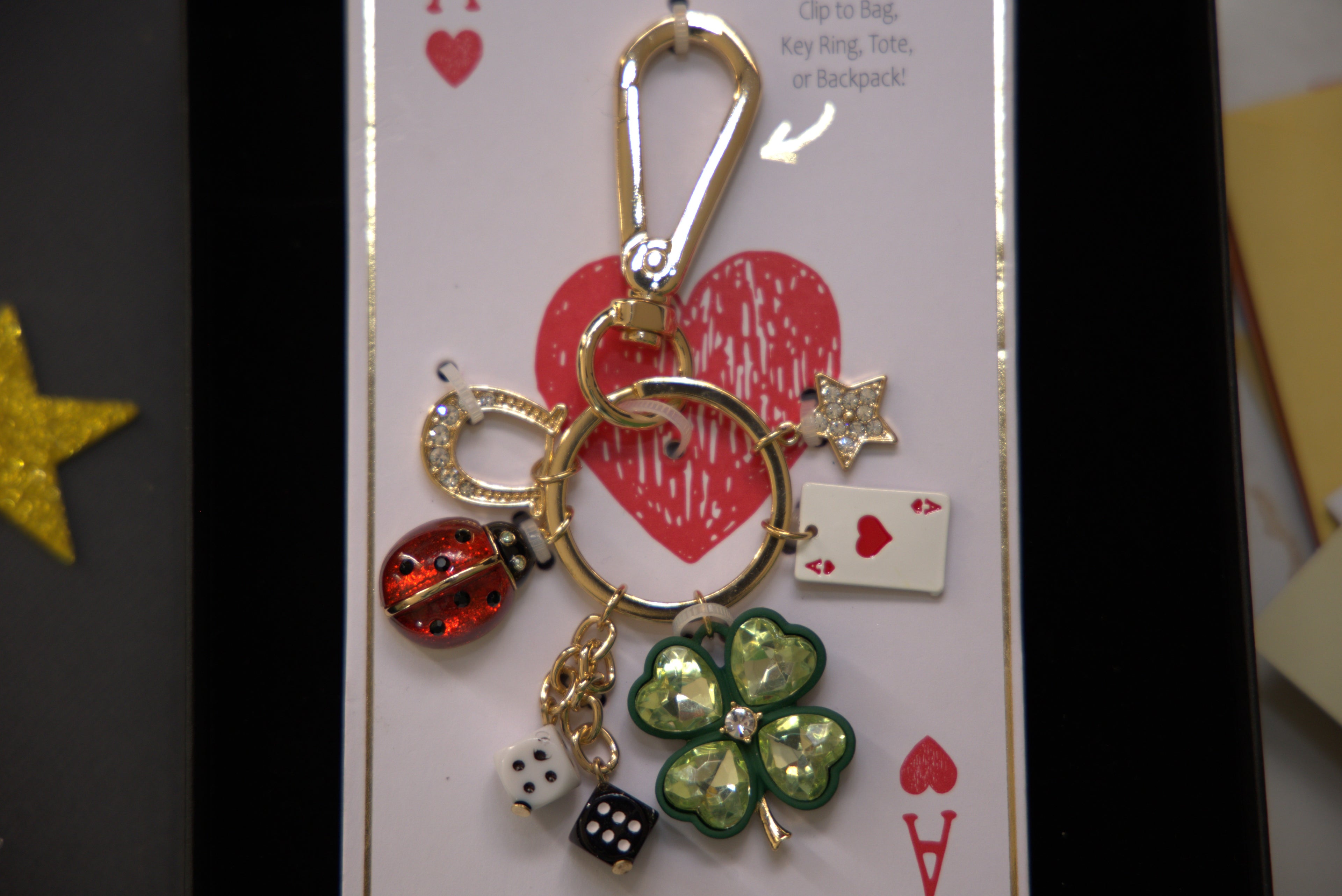 Clip to Bag, Key Ring, Tote or Backpack - with card