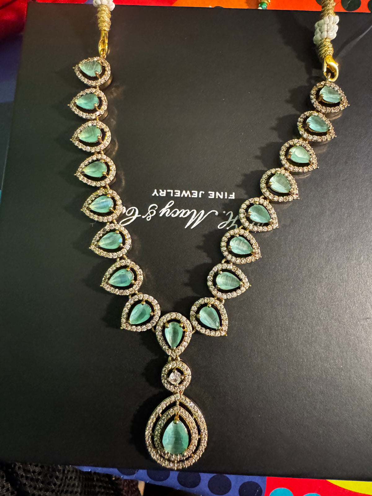 Sea green necklace and ear-rings