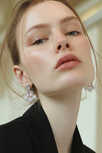 White Rose Gold Necklace Set – Elegant Floral Luxury