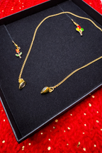 Heart style magnetic clasp Necklace and Earring set, Gift of love with flowers and balloons in it