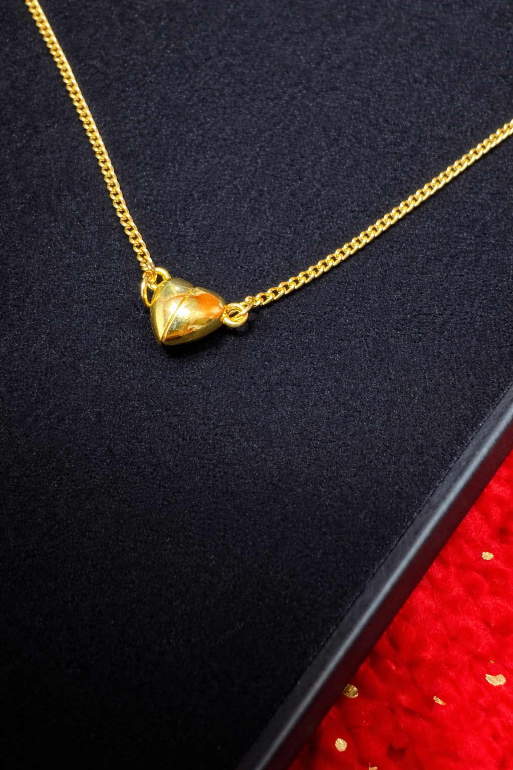 Heart style magnetic clasp Necklace and Earring set, Gift of love with flowers and balloons in it